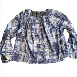 Area Stars abstract pattern long sleeve blouse S NWT